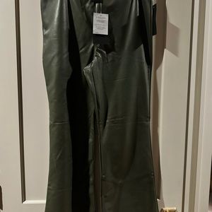Bagatelle pleather pants. Olive green.